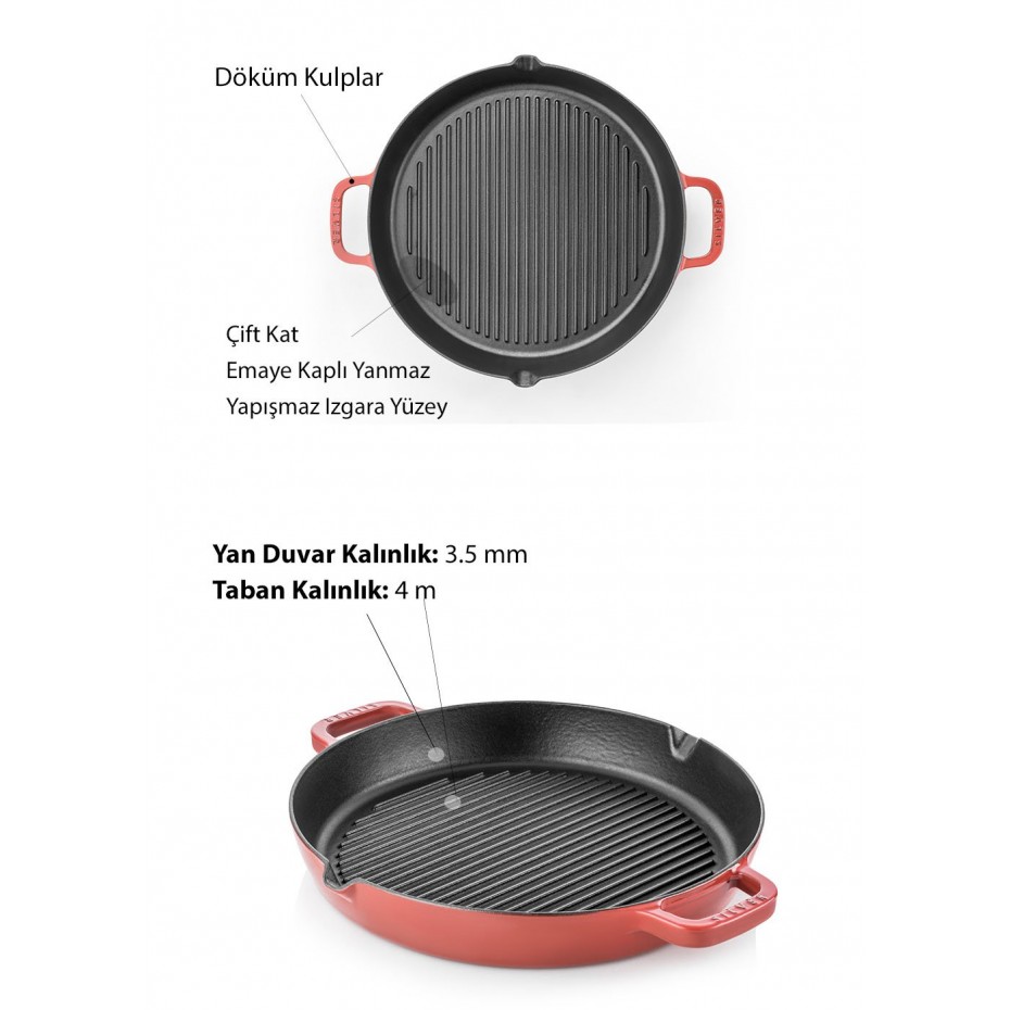 Silver Döküm 3'li Set Bordo