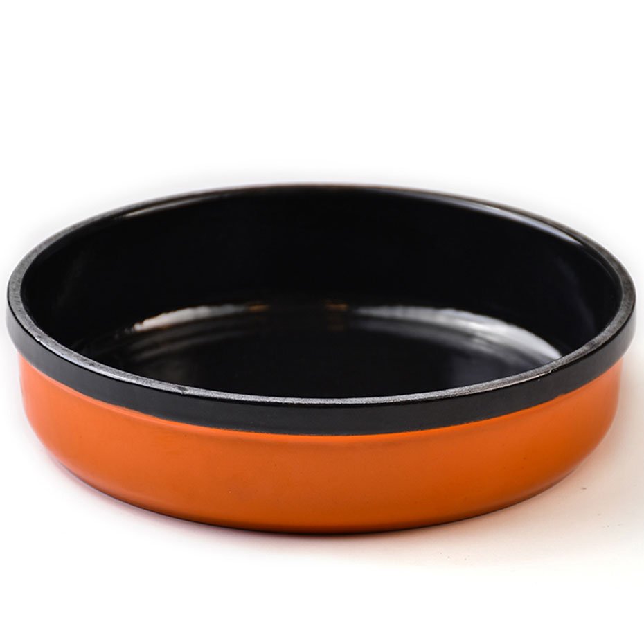 Silver Döküm Güveç Kabı 16 cm Turuncu Siyah