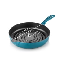 Silver Cusinero Döküm Izgara Tava 24 cm Petrol Mavi
