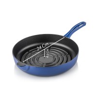 Silver Cusinero Döküm Izgara Tava 24 cm Mavi