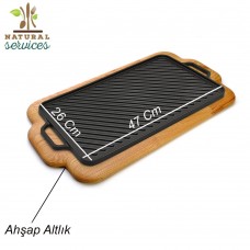 Izgara Tava Ahşap Altlığı 26x47 Cm 