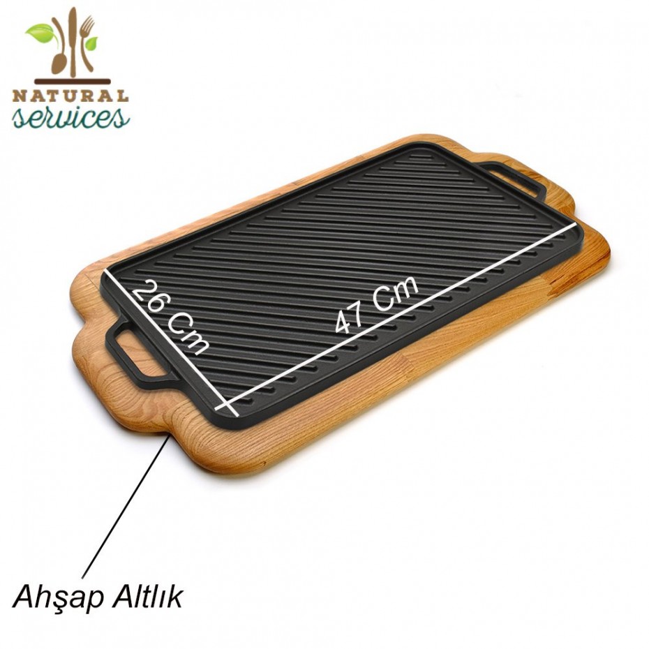 Izgara Tava Ahşap Altlığı 26x47 Cm