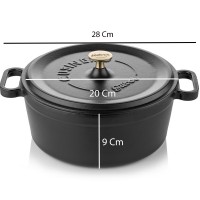 Silver Cusinero Döküm Derin Tencere 20 cm Siyah