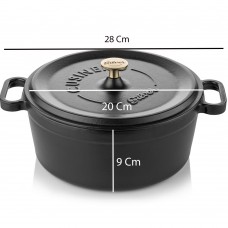 Silver Cusinero Döküm Derin Tencere 20 cm Siyah