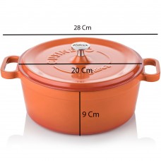 Silver Cusinero Döküm Derin Tencere 20 cm Turuncu