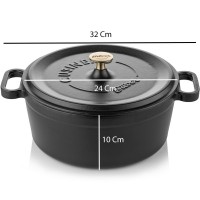 Silver Cusinero Döküm Derin Tencere 24 cm Siyah