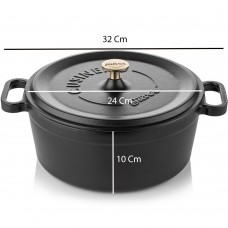 Silver Cusinero Döküm Derin Tencere 24 cm Siyah