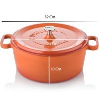 Silver Cusinero Döküm Derin Tencere 24 cm Turuncu