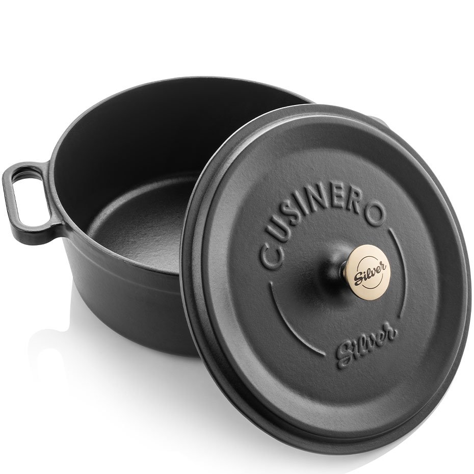 Silver Cusinero Döküm Derin Tencere 24 cm Siyah