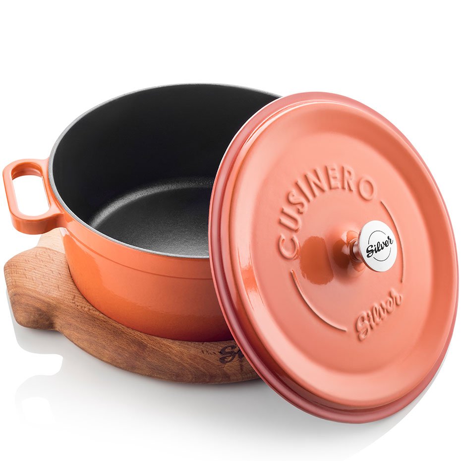 Silver Cusinero Döküm Derin Tencere 24 cm Turuncu