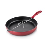 Silver Cusinero Döküm Düz Tava 24 cm Bordo