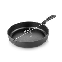 Silver Cusinero Döküm Düz Tava 24 cm Siyah