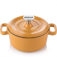 Silver Cusinero Döküm Mini Tencere 14 cm Hardal Sarı