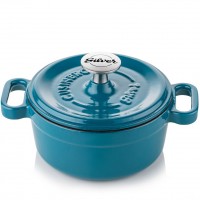 Silver Cusinero Döküm Mini Tencere 14 cm Petrol Mavi