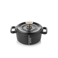 Silver Cusinero Döküm Mini Tencere 14 cm Siyah