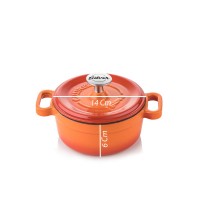 Silver Cusinero Döküm Mini Tencere 14 cm Turuncu